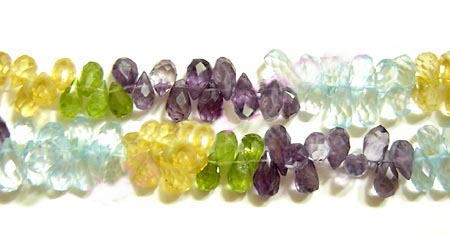 Multi Color Stone Side Drilled Drop Faceted